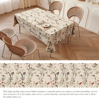 Nappes de table en PVC de luxe rétro, motif feuilles colorées peintes à la main, imperméables, rectangulaires, pour la décoration de tables à café et à manger