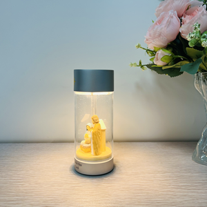 Lampe portable artistique sculpturale de la Nativité, étanche IP44, rechargeable, en résine, veilleuse LED design à intensité variable tactile - Product Image 3