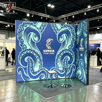 Boîte à lumière modulaire LED rétroéclairée SEG pour stands d'exposition, événements, personnalisable, 10x10, en tissu, sans cadre, pliable, portable, en aluminium