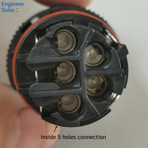 Connecteur étanche Devalan mâle/femelle PC 5 broches triphasé pour système solaire Growatt EG4 Solaredge <span class=keywords><strong>Enphase</strong></span> GoodWe Solis Battery - Product Image 5