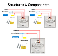 Interrupteur intelligent WiFi RSH Smart Home EU UK US Tuya, compatible avec Google Alexa, commande vocale, application, télécommande sans fil, interrupteurs muraux électriques