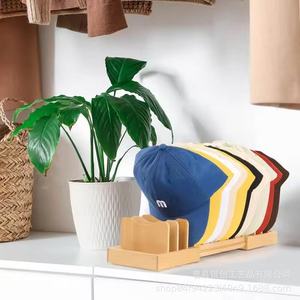 Wooden Tabletop <b>Hat</b> Rack Extendable Baseball Cap Holder <b>Hat</b> Storage Desktop Organization <b>Standing</b> Type Natural Wood Color - Product Image 1