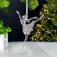 Ornement de Noël en acrylique avec paillettes en forme de flocon de neige, décoration suspendue pour arbre, décor de scène de fête