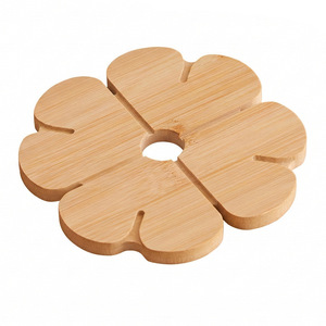 Bamboo Heat Resistant Trivet Four Leaf Clover Shape For Casseroles Bowls Dishes Kitchen <b>Mats</b> - Product Image 4