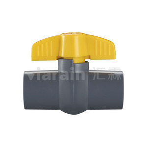 회색 몸체가있는 노란색 손잡이 <span class=keywords><strong>PVC</strong></span> 볼 밸브 물 플라스틱 밸브 용 수동 나비 소켓 나사 - Product Image 2