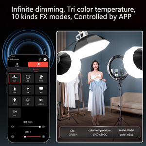 Luz de Relleno LED Bicolor Ajustable de 300W con Control por Aplicación, Alto CRI 95+ para Fotografía Profesional y Transmisión en Vivo de Belleza - Product Image 4