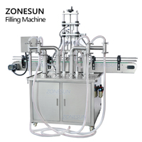 Machine de remplissage automatique multi-têtes ZONESUN ZS-YT4T-4Y pour liquides (bain de bouche, détergent, jus, huile d'olive, shampoing)