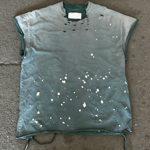 T-shirt Termica a Doppio Strato in Cotone Personalizzata Oversize a Maniche Lunghe, Effetto Lavaggio Acido e Distressed con Stampa a Schizzi, Modello Waffle - Product Image 2