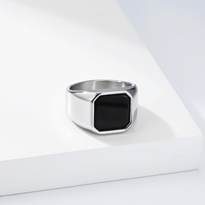 Bague en acier inoxydable avec pierres précieuses, style artistique haut de gamme pour hommes, tendance Europe <span class=keywords><strong>et</strong></span> Amérique, accessoires MGJZ320 - Product Image 3
