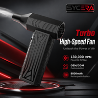 Souffleur d'air électrique sans fil 130000 tr/min, ventilateur turbo rechargeable 8000 mAh, souffleur portatif pour le nettoyage de la voiture, de la maison et de l'extérieur