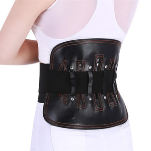 Ceinture de soutien lombaire en cuir réglable et respirante pour adultes SMLXL, enveloppante, pour la santé et le massage - Product Image 4