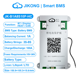 V21 JK BMS B1A8S10P-HC สมาร์ท BMS 4S~8S 100A พร้อมจอแสดงผล BT รองรับ HEAT CAN 1A ระบบปรับสมดุลกระแสไฟฟ้าแบบแอคทีฟ สำหรับแบตเตอรี่ Li-ion LiFePo4 Lto - Product Image 3