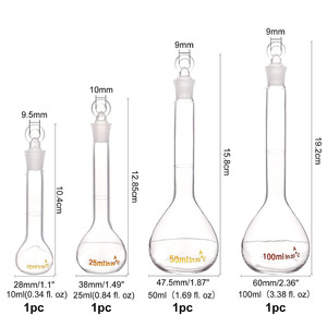 ขวดแก้วทนความร้อนขนาด<span class=keywords><strong>100</strong></span>มล. ทรงยาวอุปกรณ์ในห้องปฏิบัติการ - Product Image 5