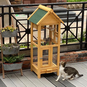 <span class=keywords><strong>Jaula</strong></span> de pájaros ornamental de madera maciza con estilo Superior, diseño de Villa espaciosa <span class=keywords><strong>para</strong></span> loros grandes, cacatúas, balcón al aire libre - Product Image 4