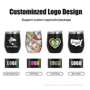 Tùy Chỉnh 12Oz Rượu Vang Đỏ Cốc Laser Khắc Biểu Tượng Hình Dạng Trứng Cốc Rượu Vang Cốc Cho Đảng 350Ml Cá Tính Cà Phê Cốc Cốc Có Nắp Đậy - Product Image 4