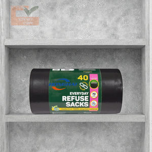 Rouleau de sacs poubelle en PE de qualité professionnelle, noir, durable, sacs à ordures thermoscellables, HDPE/LDPE recyclable, usage domestique, imprimé en gravure - Product Image 3