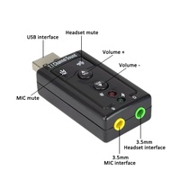 Tarjeta de sonido Usb Virtual 7,1 3D adaptador de Audio Usb externo Usb a Jack 3,5mm auricular micrófono tarjeta de sonido para ordenador portátil Notebook Pc