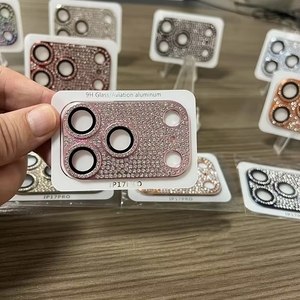 Película Protectora para Lente de Cámara con Anillo Metálico, Cristal Templado 9H para 17 Pro Max, Air, 16, 15, 14, 13, <span class=keywords><strong>12</strong></span>, 11 Pro Diamond - Product Image 2