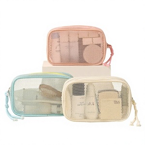 Mesh Fabric Wash Bag Portable Travel <b>Makeup</b> Bag Mesh Cosmetic Bag for Toiletry <b>Case</b> - Product Image 1