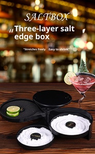 Plateau à sel et sucre noir en plastique à 3 niveaux, de qualité alimentaire, pour barman et usage domestique, idéal pour les accessoires de <span class=keywords><strong>bar</strong></span> - Product Image 2
