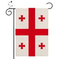 Drapeau de Géorgie pour l'extérieur, en lin de haute qualité, 12*18 pouces, plus de styles au choix