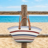 Sac fourre-tout de loisirs pour femme, sac de plage avec fermeture magnétique à bouton-pression, double poignée, logo