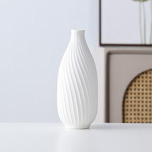 Nordic Style Creative Striped <b>Small</b> Ceramic <b>Vase</b> With Hydroponic Function for Living Room Dried Flower Display Decoration - Product Image 3