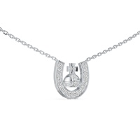 Kalung Horseshoe Perak 925 Mewah Motif Berkuda Zirkon Minimalis Bentuk U Hadiah Pernikahan Berlapis Rhodium Perhiasan Berkualitas Tinggi