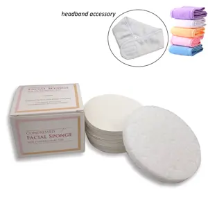Natural Pure White Wood Pulp Cellulous Round Facial Sponges With Harmless For Face Cleaning Sponge