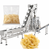 Machine d'emballage verticale automatique avec élévateur de bols pour bandes de méduse dans des sachets transparents à scellage arrière