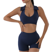 Nouveau design soutien-gorge de sport grande taille à maintien élevé, dos ajouré, col en V, col rabattu, Spandex/Nylon, pour femme, course, fitness, yoga