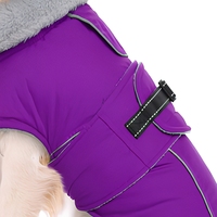 Veste pour chien doublée de peluche rouge, manteau pour animaux de compagnie résistant au froid, gilet coupe-vent pour chiot pour les promenades en plein air en hiver