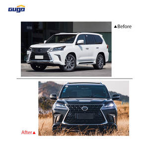GUGO 2021 Kit carrosserie en plastique ABS de haute qualité pour <span class=keywords><strong>Lexus</strong></span> <span class=keywords><strong>LX</strong></span> <span class=keywords><strong>570</strong></span> Pare-chocs avant et arrière Becquet de pare-chocs Crochet de remorquage Découpes pour feux antibrouillard Kit carrosserie LX570 - Product Image 2