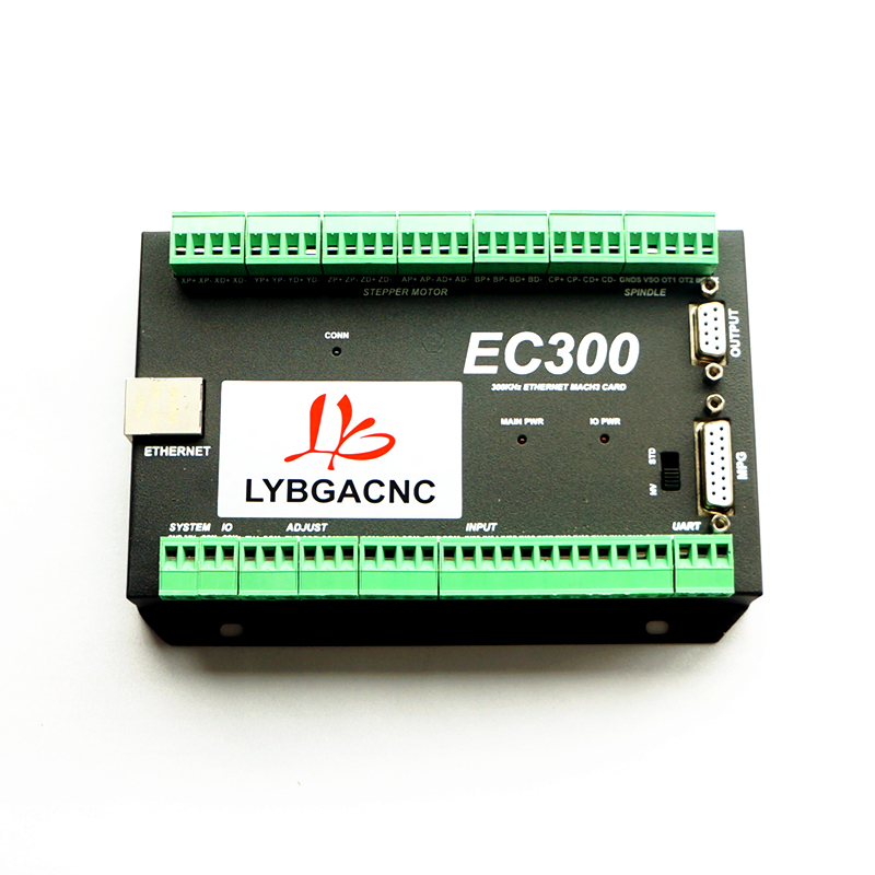 Contrôleur Mouvement CNC Mach3 Carte De Contrôleur De Mouvement CNC EC300 Ethernet 3-6 Axes Pour Mach3 - 300kHz, 24VDC - Sorties Opto-isolées, PWM Pour Broche