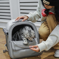 Nouveau design, sac de transport pour animaux de compagnie en tissu Oxford écologique, à fermeture éclair, imprimé, pour chats et petits chiens, respirant, ouverture latérale, pour l'extérieur