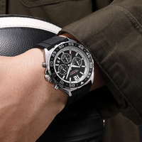 Nouvelle montre mécanique de luxe pour homme AOCASDIY, chronographe à aiguilles, calendrier, luminescent, boîtier en acier inoxydable de 43 mm, résistant à l'eau 3BAR