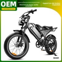 Vélo électrique tout-terrain rétro Scrambler CE EN15194 OEM, vente en gros, personnalisé, 750W 48V 15Ah, double suspension, pneus larges 20inx4.0in