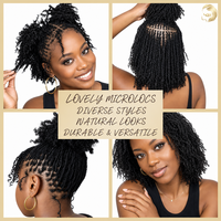 Ekstensi Rambut Manusia Premium Inter Curly Locs 12 Inch 0.1cm Warna Alami Buatan Tangan Lembut Ringan Tahan Lama