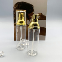Emballage cosmétique, flacon pour soins de la peau, flacon transparent avec pompe pour crème, petit flacon en plastique PET avec pompe, capacité de 30 ml et 100 ml