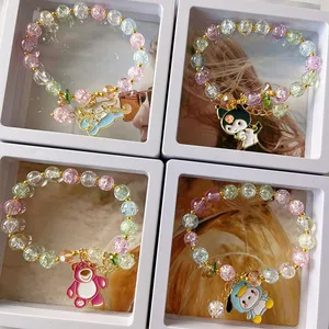 New Korean Cute beads Bracelet Glass Bracelets For Girls Star Moon Cloud Flower bracelet Jewelry Accessories