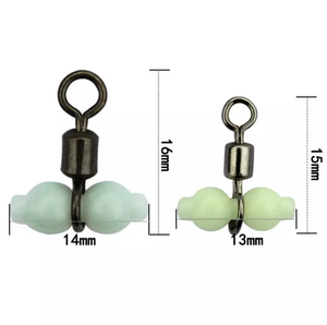 Synnex LQ 3-Wege-Kreuzverbinder Angelwirbel mit Leuchtperle (Messing-Nickel-Finish) - Product Image 4