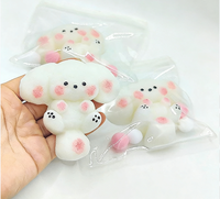 Peluches blanches chiot et lapin à grandes oreilles, jouets anti-stress à presser en TPR, jouets mignons à remontée lente et souple