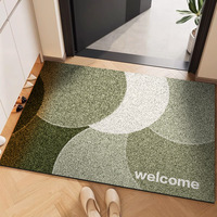 Tapis d'entrée simple pour la maison, paillasson pour hall d'entrée, en PVC, sans lavage, antidérapant, épaissi, résistant à la saleté, motif géométrique carré