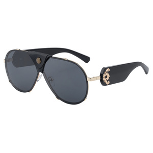 Lunettes de soleil de luxe DOISYER pour femmes, surdimensionnées, style steampunk, ovales, pilote, UV400, PC, vintage, punk, cuir, lunettes de conduite - Product Image 3