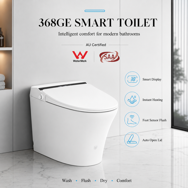 Watermark SAA Certified 220V Tankless Smart Toilet Remote Control S Trap P Trap Optional Automatic Flush Intelligent Bidet