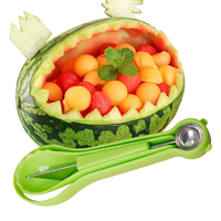 Multifunctionele Meloenballetjeslepel Set 3-in-1 Watermeloenlepel Fruit Snijder Gereedschap Fruit Snijgereedschap Set Keuken Gadgets