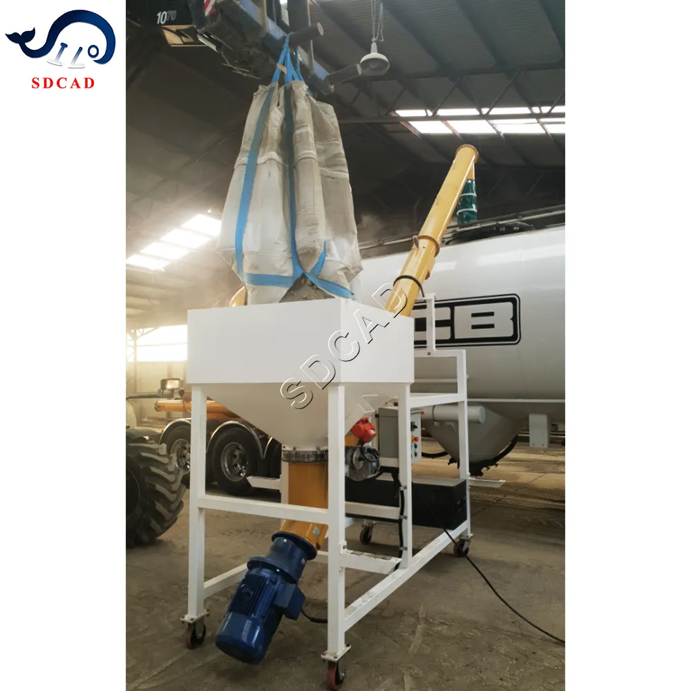 SDCAD customized cement sack bag 1m3 -3m3 Small Portable Cement Silo, Cement Hopper with Screw Conveyor and Dust Collector