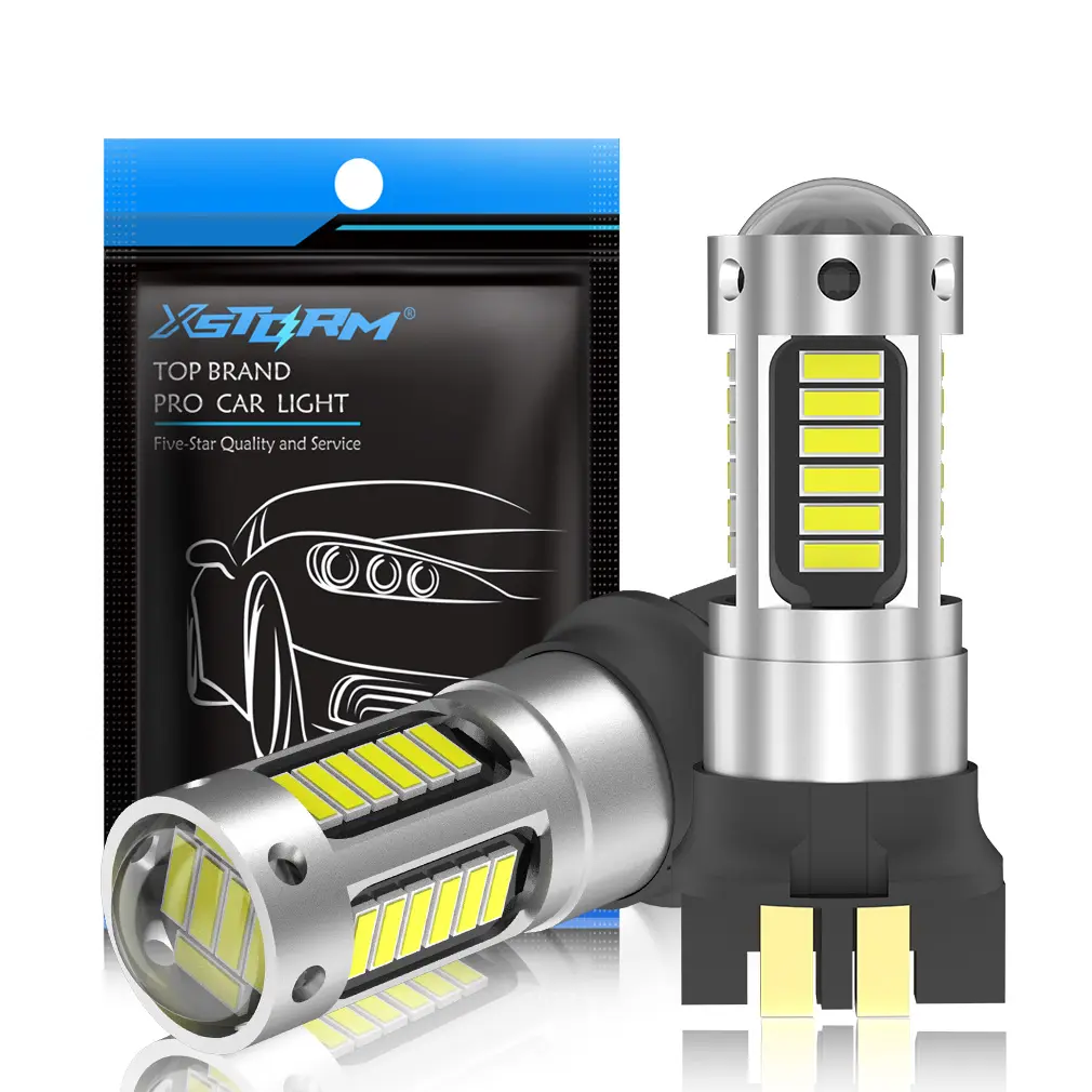 Lámparas LED diurnas para coche, accesorios automotrices PW24W PWY24W, bombillas DRL 30SMD 4014, luz de señalización de giro para conducción