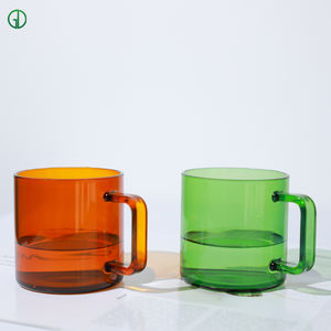 Cangkir kaca kristal pelangi tahan panas, Mug kopi kaca bening untuk air susu teh kustom Mug kaca borosilikat - Product Image 2