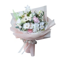 Papier d'emballage pour fleuriste Top Fashion Heartbea, papier artisanal pour emballer les fleurs, 100% imperméable, impression numérique double face, vierge, 57x57cm